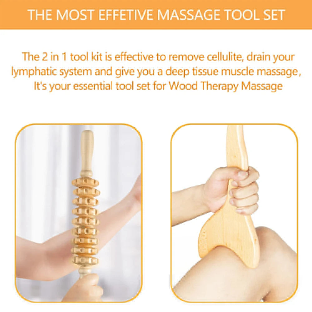 1 Stück Massagegerät aus Holz, Therapiegerät aus Holz zur Linderung von Muskelschmerzen, Körperformungswerkzeug, Faszienmassage