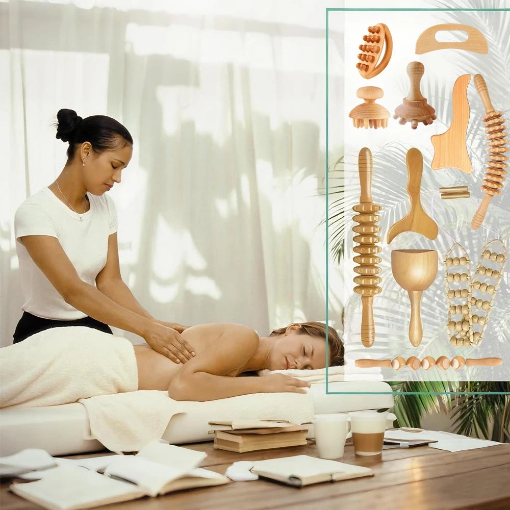 Wood Sculpt Massage Roller
