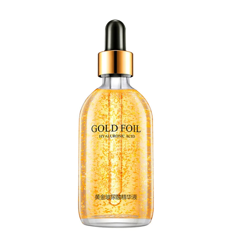 100 ml 24-Karat-Goldfolien-Essenz Feuchtigkeitsspendendes Gesichtsserum für geschmeidige Haut Gesichtsessenz für Dropshipping