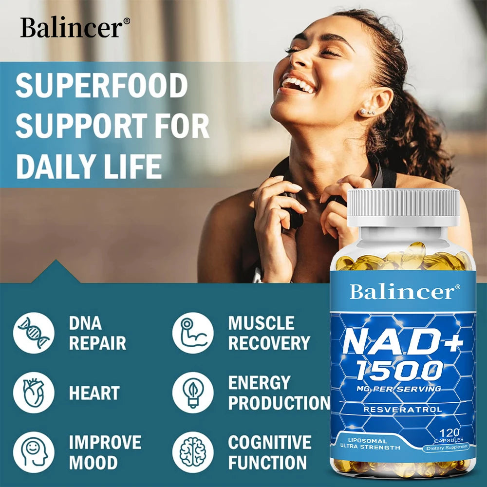 NAD+ Ergänzungsmittel mit Resveratrol – Anti-Aging Energie-Booster 120 Kapseln