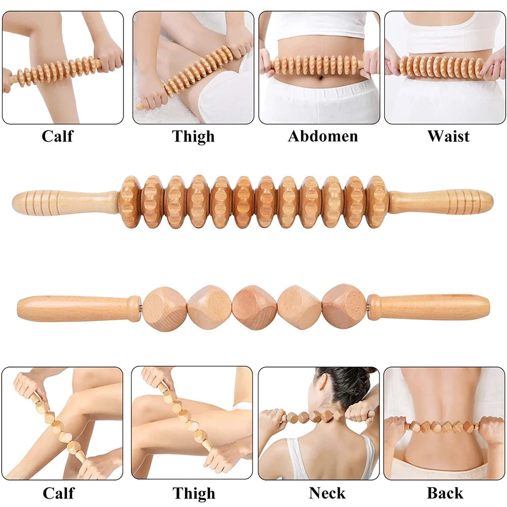 1 Stück Massagegerät aus Holz, Therapiegerät aus Holz zur Linderung von Muskelschmerzen, Körperformungswerkzeug, Faszienmassage