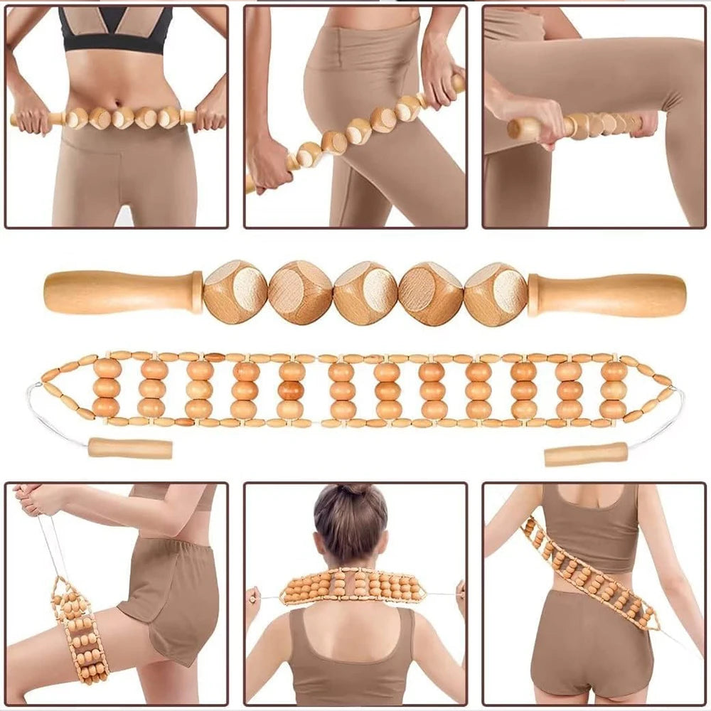 1 Stück Holzmassagegerät Maderoterapia Massageroller Anti-Cellulite Schlankheitsmassage Gua Sha Massagegerät für Körper, Rücken und Füße