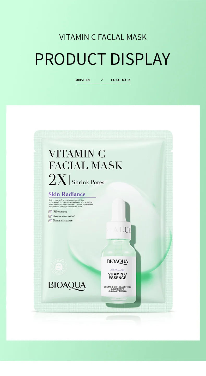 20 Stück BIOAQUA Centella Collagen Gesichtsmasken Feuchtigkeitsspendende, erfrischende Tuchmasken Hyaluronsäure-Gesichtsmaske Hautpflegeprodukte