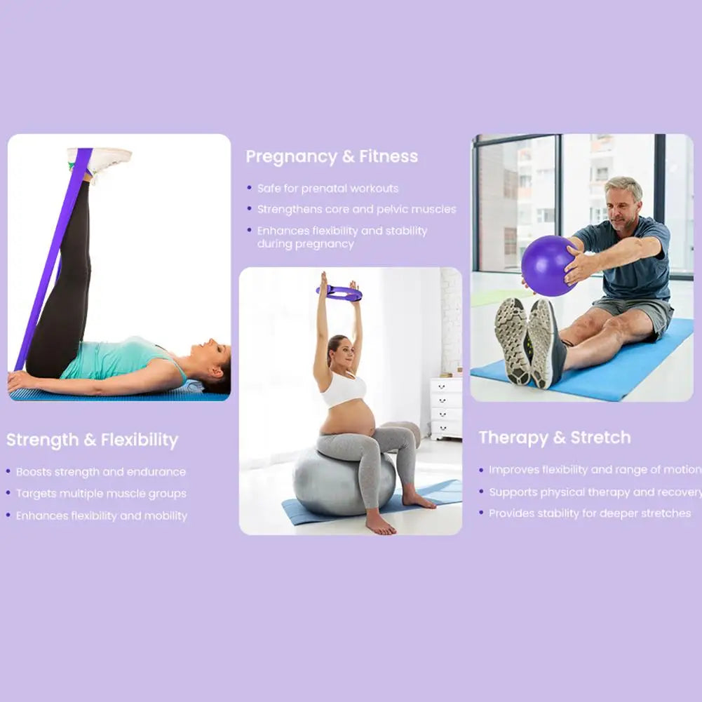 Pilates-Ring-Set, 13-teilig – Heimfitnessgeräte für Krafttraining, Muskelaufbau und Dehnung inkl. Yoga-Zubehör – Alle Leistungsstufen