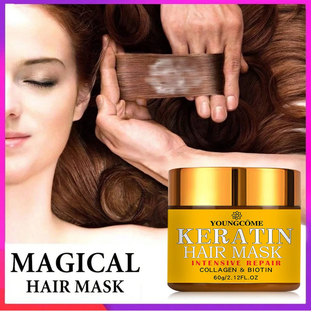 Biotin Kollagen Keratin Haarmaske – Tiefenreparaturbehandlung für trockenes, geschädigtes Haar