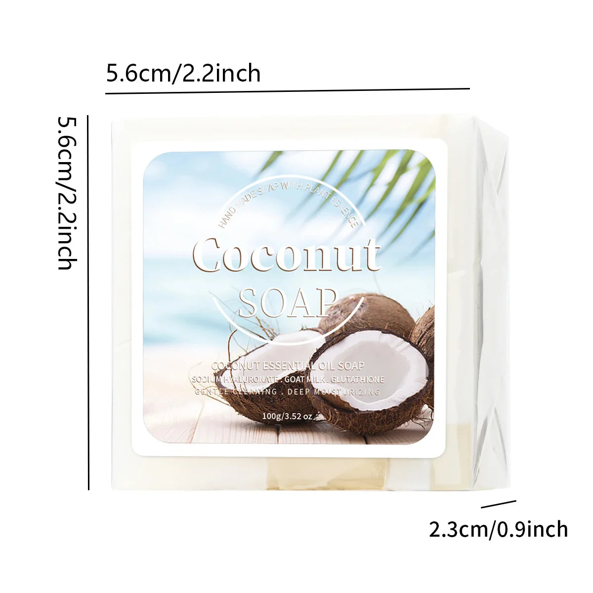 100 g B+ Bio-Seife aus reinen Pflanzenextrakten mit Kokosmilch, handgemachte Gesichtsseife zur Aknebehandlung, Ziegenmilchseife