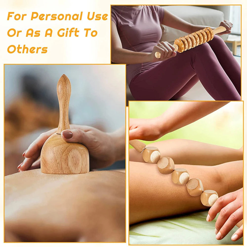 1 Stück Massagegerät aus Holz, Therapiegerät aus Holz zur Linderung von Muskelschmerzen, Körperformungswerkzeug, Faszienmassage