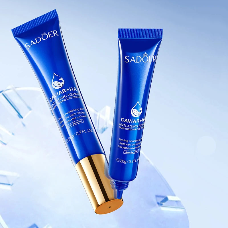 SADOER Kaviar Hyaluronsäure Augencreme – Anti-Aging Behandlung gegen dunkle Ringe & Tränensäcke