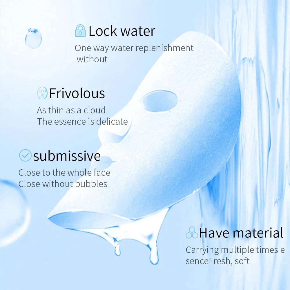 20 Stück BIOAQUA Centella Collagen Gesichtsmasken Feuchtigkeitsspendende, erfrischende Tuchmasken Hyaluronsäure-Gesichtsmaske Hautpflegeprodukte