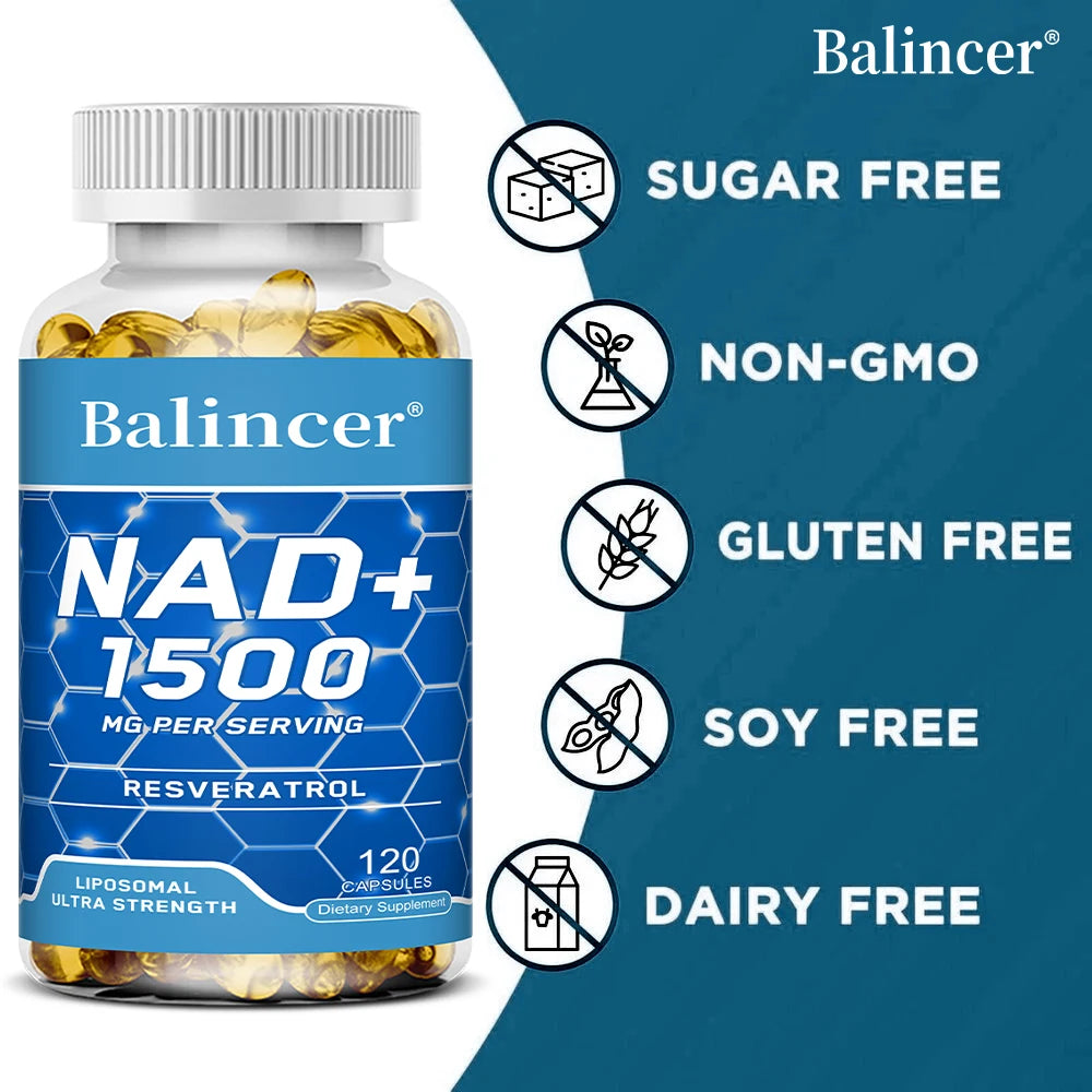 NAD+ Ergänzungsmittel mit Resveratrol – Anti-Aging Energie-Booster 120 Kapseln