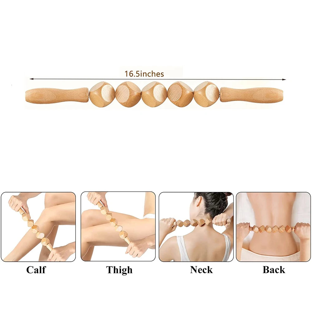 1 Stück Massagegerät aus Holz, Therapiegerät aus Holz zur Linderung von Muskelschmerzen, Körperformungswerkzeug, Faszienmassage