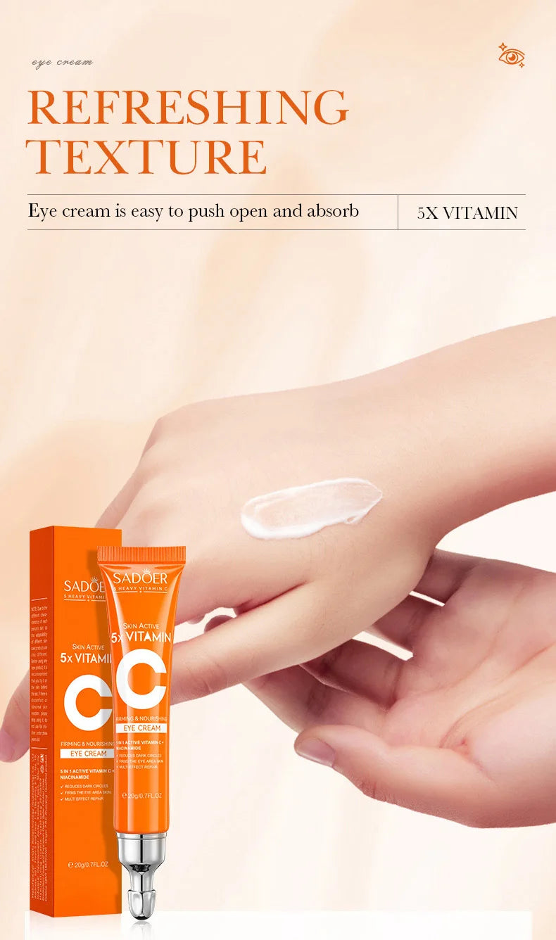 SADOER Vitamin C Hautpflege-Sets: Aufhellende Gesichtscreme, Anti-Falten-Feuchtigkeitscreme, Anti-Augenringe-Augencreme, Hautpflege-Set