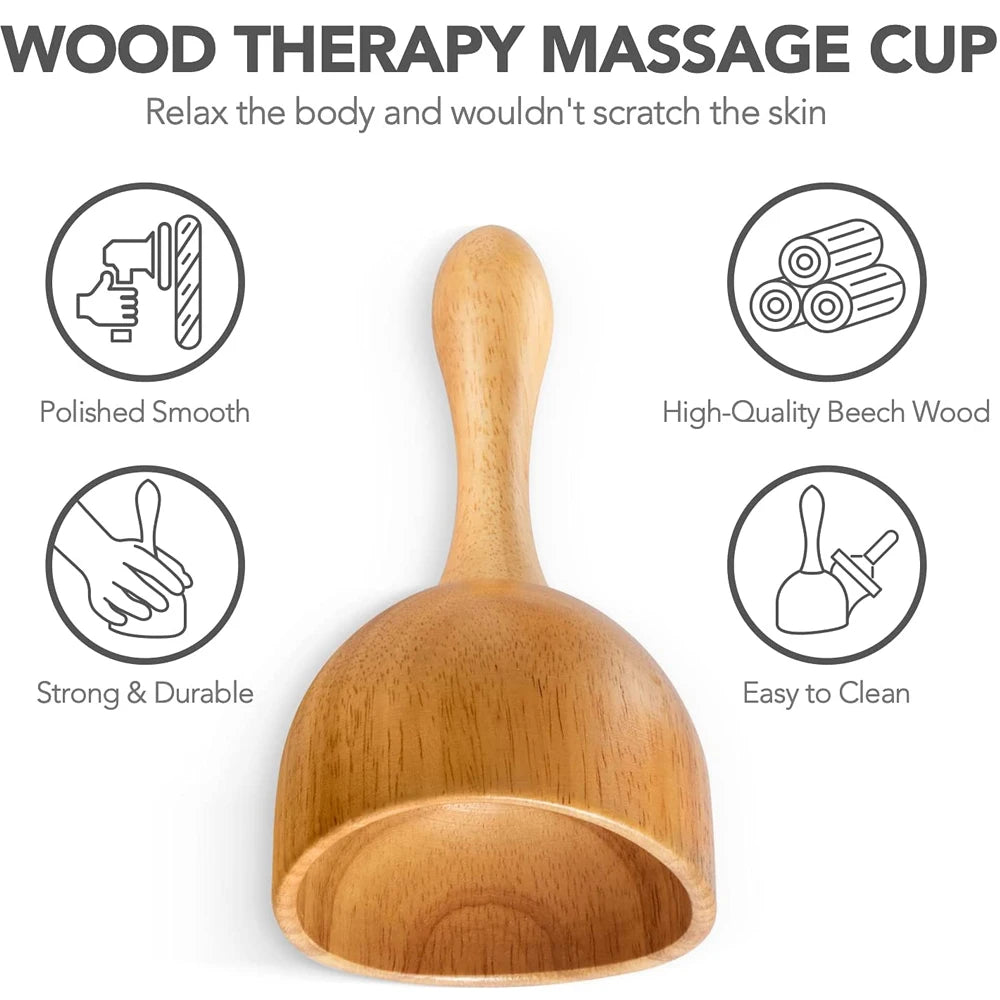 1 Stück Massagegerät aus Holz, Therapiegerät aus Holz zur Linderung von Muskelschmerzen, Körperformungswerkzeug, Faszienmassage