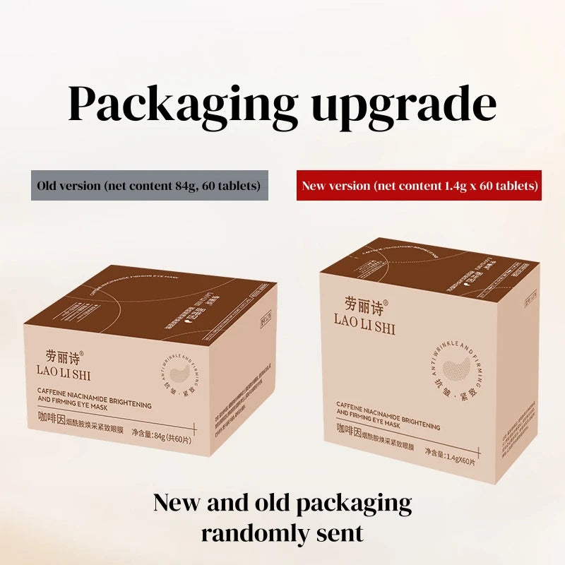 Koffein-Nikotinamid-Augenmasken – 60 straffende Patches für dunkle Augenringe