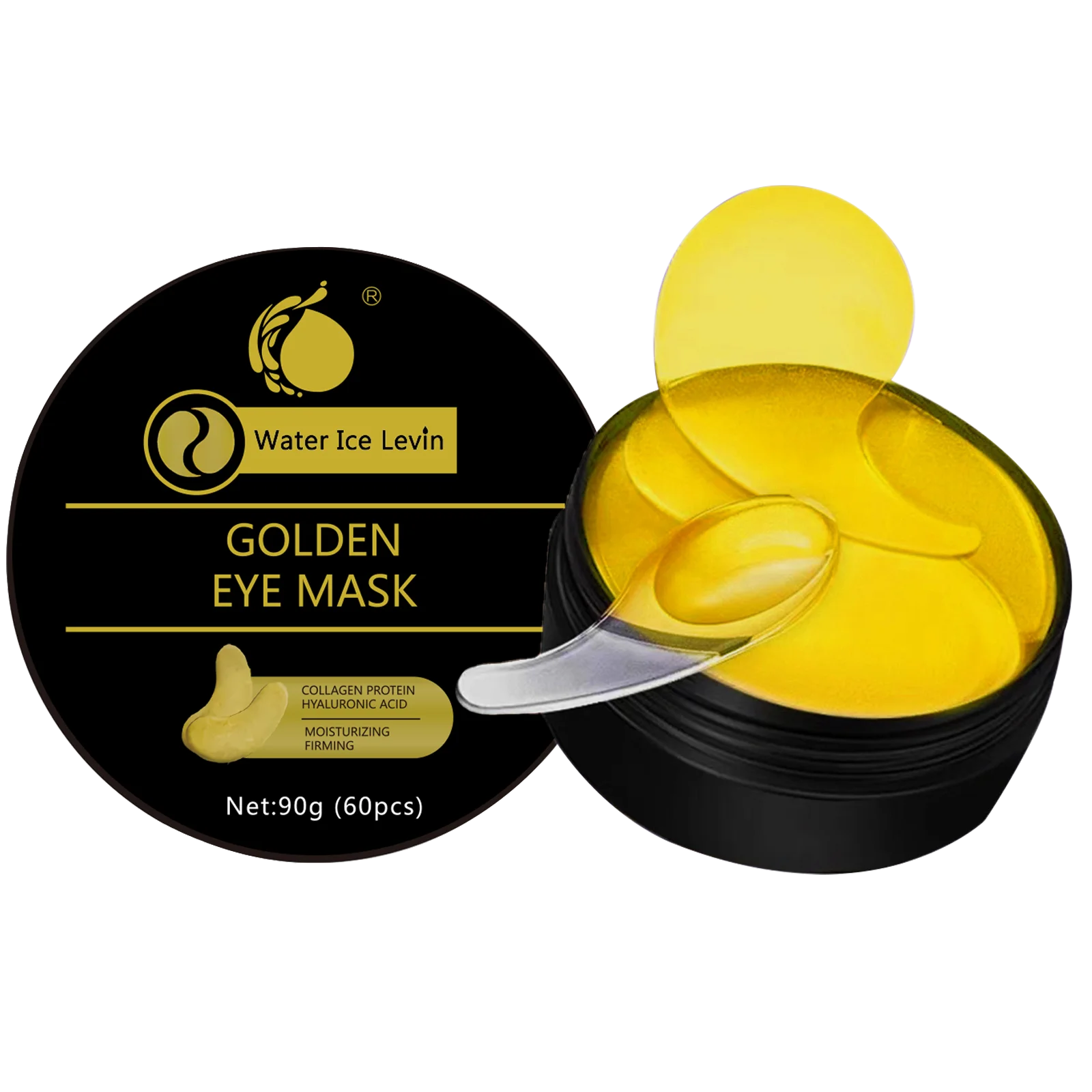 Goldene Augenmaske mit Kollagen und Aloe Vera – Hypoallergenes Feuchtigkeitspflaster, geeignet für alle Hauttypen, erhöht die Leuchtkraft und Elastizität der Haut, reduziert fahle Haut.
