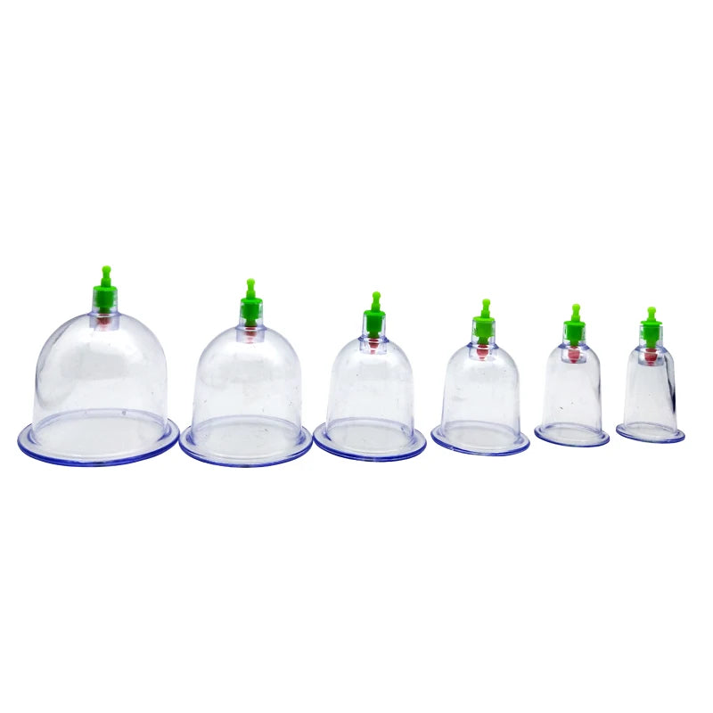 6 Saugnäpfe für Rücken-Vakuum-Schröpfmassage-Set mit Pumppistole für Körpermassage gegen Cellulite