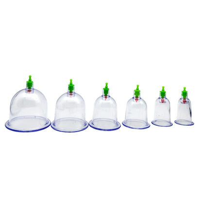 6 Saugnäpfe für Rücken-Vakuum-Schröpfmassage-Set mit Pumppistole für Körpermassage gegen Cellulite