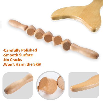 1 Stück Massagegerät aus Holz, Therapiegerät aus Holz zur Linderung von Muskelschmerzen, Körperformungswerkzeug, Faszienmassage