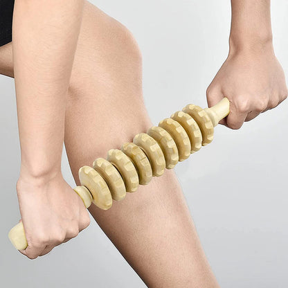 6-in-1-Massagegerät aus Holz zur Lymphdrainage, Anti-Cellulite und Faszienmassage für die Ganzkörper-Muskulaturentspannung