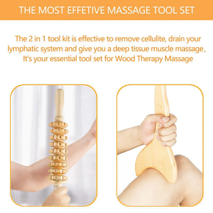 1 Stück Massagegerät aus Holz, Therapiegerät aus Holz zur Linderung von Muskelschmerzen, Körperformungswerkzeug, Faszienmassage