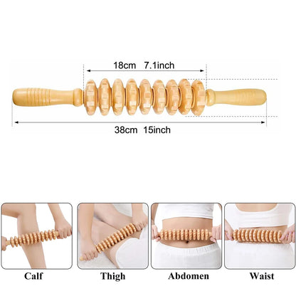 1 Stück Massagegerät aus Holz, Therapiegerät aus Holz zur Linderung von Muskelschmerzen, Körperformungswerkzeug, Faszienmassage
