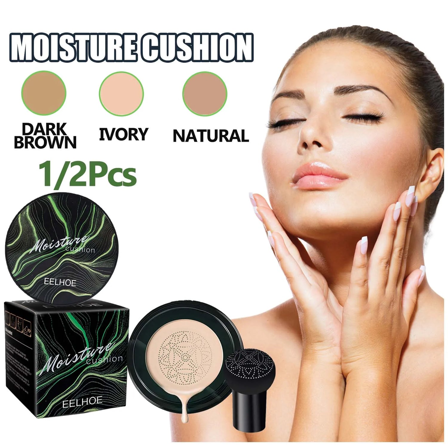 Mushroom Head Air Cushion BB Cream Magic Foundation Gesichts-Concealer Feuchtigkeitsspendend Wasserfest Aufhellend Make-up-Basis Kosmetik