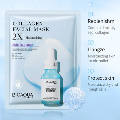 20 Stück BIOAQUA Centella Collagen Gesichtsmasken Feuchtigkeitsspendende, erfrischende Tuchmasken Hyaluronsäure-Gesichtsmaske Hautpflegeprodukte