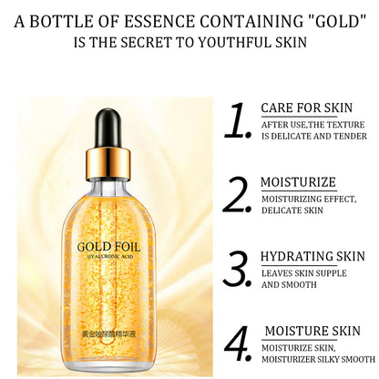 100 ml 24-Karat-Gold-Hyaluronsäure-Nicotinamid-Gesichtsserum – Anti-Aging-Gesichtsstraffung, Kollagen-Essenz, Hautpflege, Aufhellungsserum