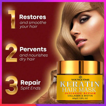 Biotin Kollagen Keratin Haarmaske – Tiefenreparaturbehandlung für trockenes, geschädigtes Haar