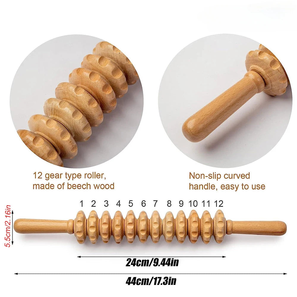 1 Stück Holzmassagegerät Maderoterapia Massageroller Anti-Cellulite Schlankheitsmassage Gua Sha Massagegerät für Körper, Rücken und Füße