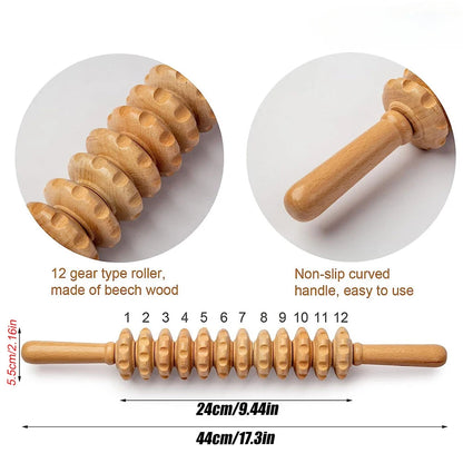 1 Stück Holzmassagegerät Maderoterapia Massageroller Anti-Cellulite Schlankheitsmassage Gua Sha Massagegerät für Körper, Rücken und Füße