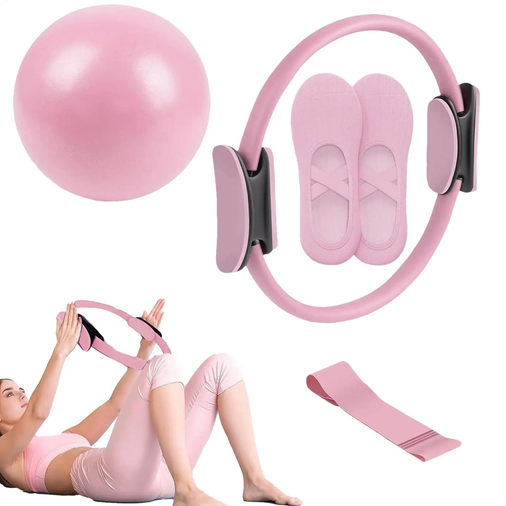 NEUES Pilates-Ball- und Ring-Set Pilates-Fitnessring Widerstandsband Übungs-Workout Fitnessgerät für Schwangerschaft und Rückbildung