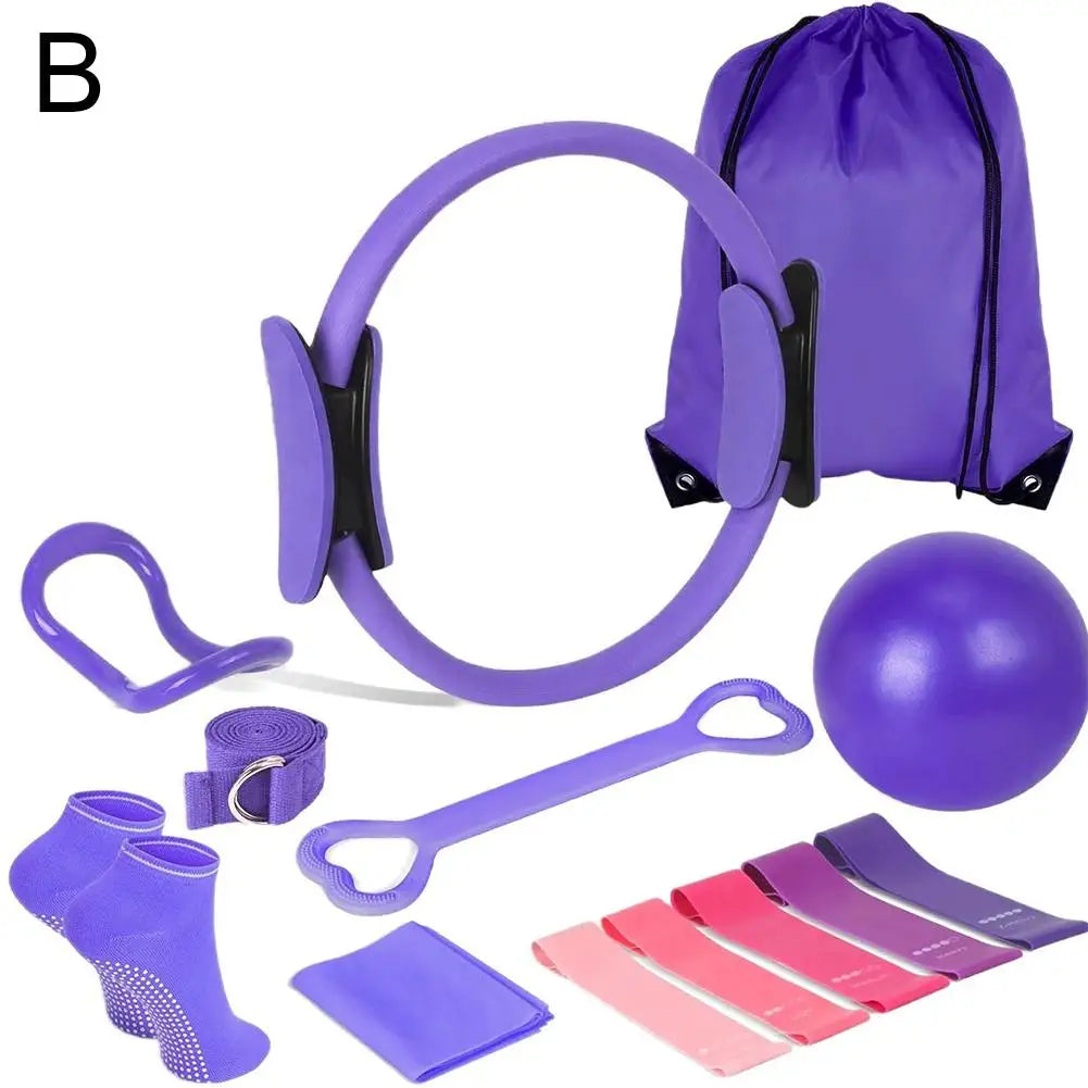 Pilates-Ring-Set, 13-teilig – Heimfitnessgeräte für Krafttraining, Muskelaufbau und Dehnung inkl. Yoga-Zubehör – Alle Leistungsstufen