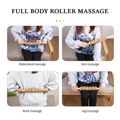 Holzmassagerolle, Lymphdrainage-Massage, Schabmassage, Ganzkörper-Schmerzlinderungswerkzeug, Anti-Cellulitis-Massage