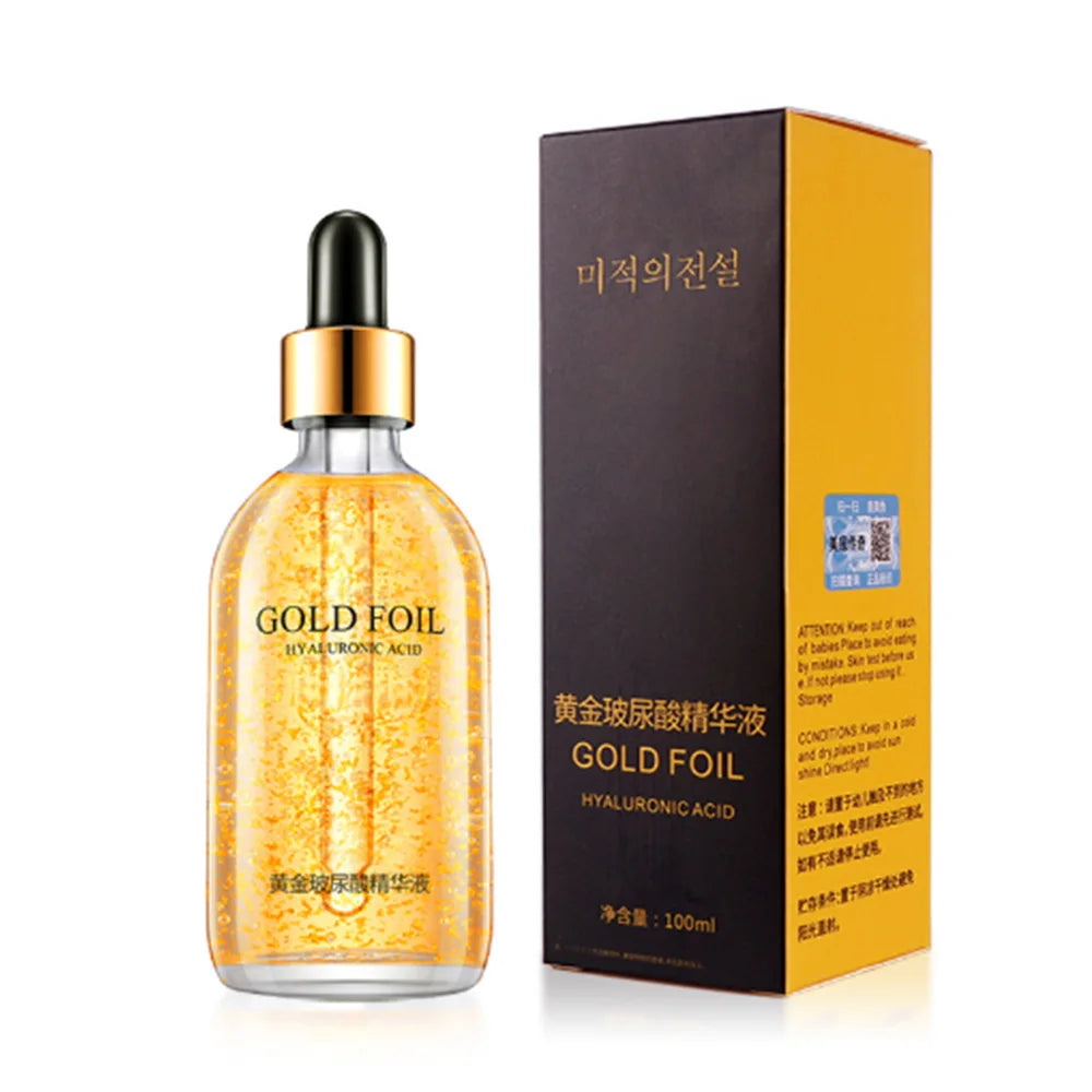 100 ml 24-Karat-Gold-Hyaluronsäure-Nicotinamid-Gesichtsserum – Anti-Aging-Gesichtsstraffung, Kollagen-Essenz, Hautpflege, Aufhellungsserum