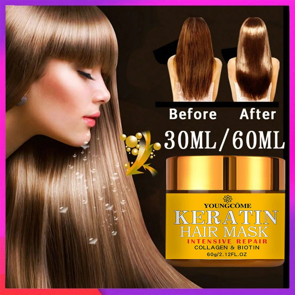Biotin Kollagen Keratin Haarmaske – Tiefenreparaturbehandlung für trockenes, geschädigtes Haar