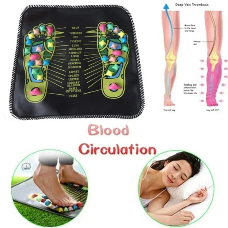 Fußmassagematte, Akupressur, Entspannungsmassagekissen, Triggerpunkt-Therapie, Schmerzlinderung, Stressabbau, Reflexzonenmassage, Walk Stone Road