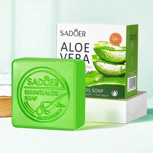 SADOER Aloe Gesichtsseife, Gesichtsreinigungsschaum, feuchtigkeitsspendend, straffend, ölregulierend, handgemachte Seife