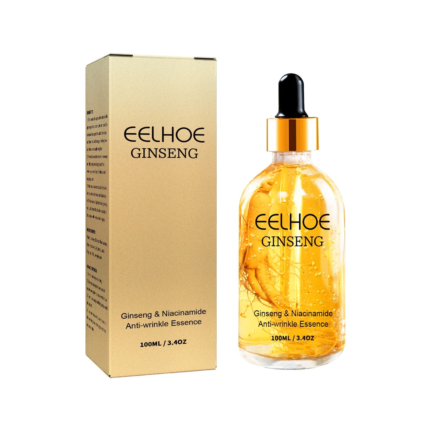 24-Karat-Gold-Ginseng-Serum, Anti-Falten-Wirkung, Straffung, Milderung feiner Linien, Aufhellung von Pigmentflecken, Hyaluronsäure, Nicotinamid, Gesichtsessenz