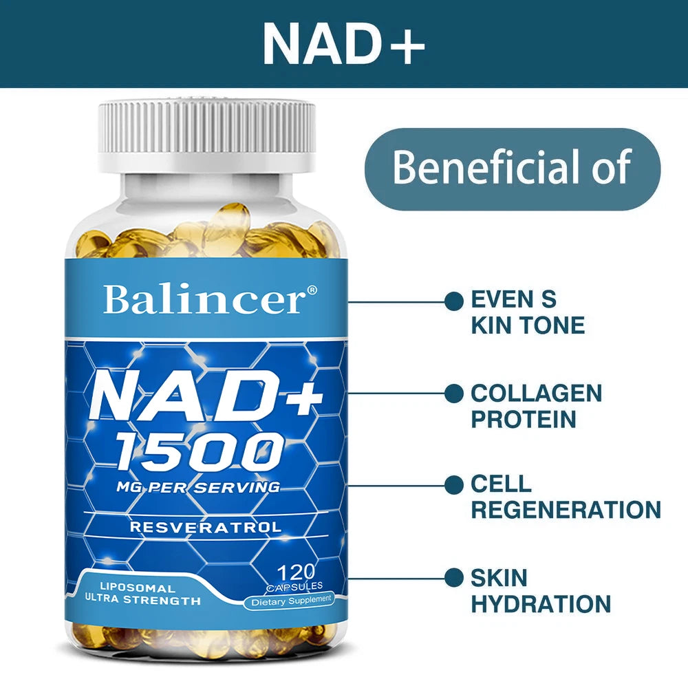 NAD+ Ergänzungsmittel mit Resveratrol – Anti-Aging Energie-Booster 120 Kapseln