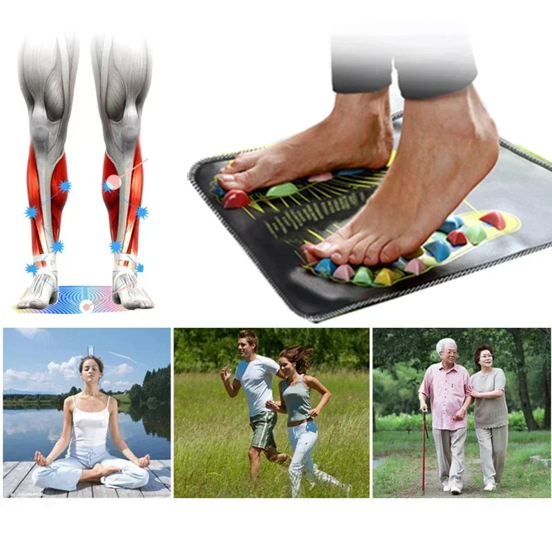 Fußmassagematte, Akupressur, Entspannungsmassagekissen, Triggerpunkt-Therapie, Schmerzlinderung, Stressabbau, Reflexzonenmassage, Walk Stone Road