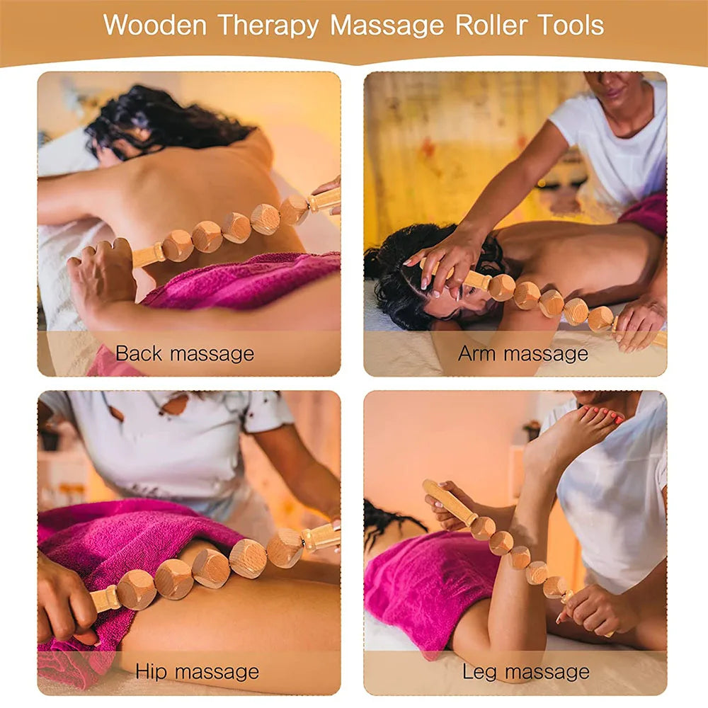 1 Stück Holzmassagegerät Maderoterapia Massageroller Anti-Cellulite Schlankheitsmassage Gua Sha Massagegerät für Körper, Rücken und Füße