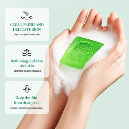SADOER Aloe Gesichtsseife, Gesichtsreinigungsschaum, feuchtigkeitsspendend, straffend, ölregulierend, handgemachte Seife