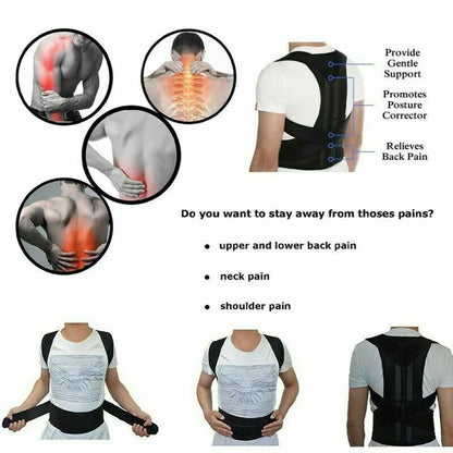 Back Posture Corrector Brace - Shoulder Support for Pain Relief &amp; Spine Alignment