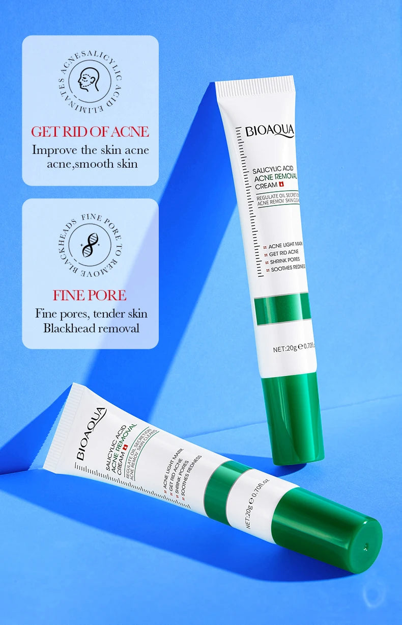 BIOAQUA Salicylsäure Gesichtscreme - Akne-Behandlung &amp; Mitesser-Entferner