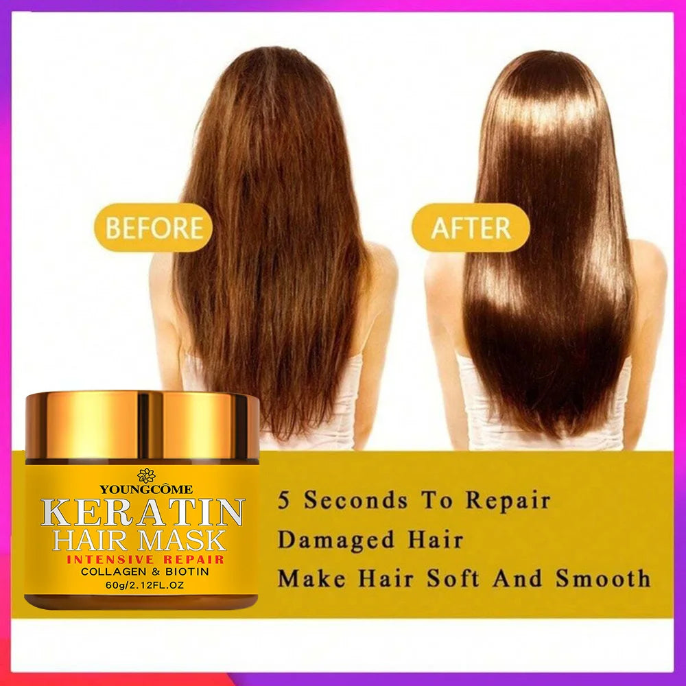 Biotin Kollagen Keratin Haarmaske – Tiefenreparaturbehandlung für trockenes, geschädigtes Haar