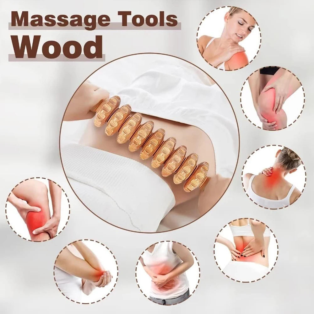 1 Stück Holzmassagegerät Maderoterapia Massageroller Anti-Cellulite Schlankheitsmassage Gua Sha Massagegerät für Körper, Rücken und Füße