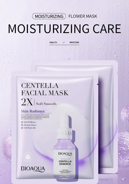 20 Stück BIOAQUA Centella Collagen Gesichtsmasken Feuchtigkeitsspendende, erfrischende Tuchmasken Hyaluronsäure-Gesichtsmaske Hautpflegeprodukte