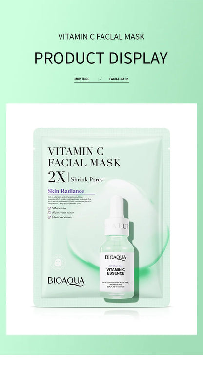 20 Stück BIOAQUA Centella Collagen Gesichtsmasken Feuchtigkeitsspendende, erfrischende Tuchmasken Hyaluronsäure-Gesichtsmaske Hautpflegeprodukte