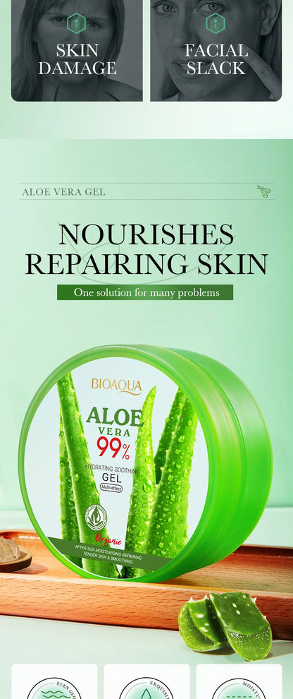 300 g BIOAQUA Feuchtigkeitsspendende und beruhigende Aloe Vera Gel Hautverjüngende Feuchtigkeitscreme für das Gesicht Schönheitspflege